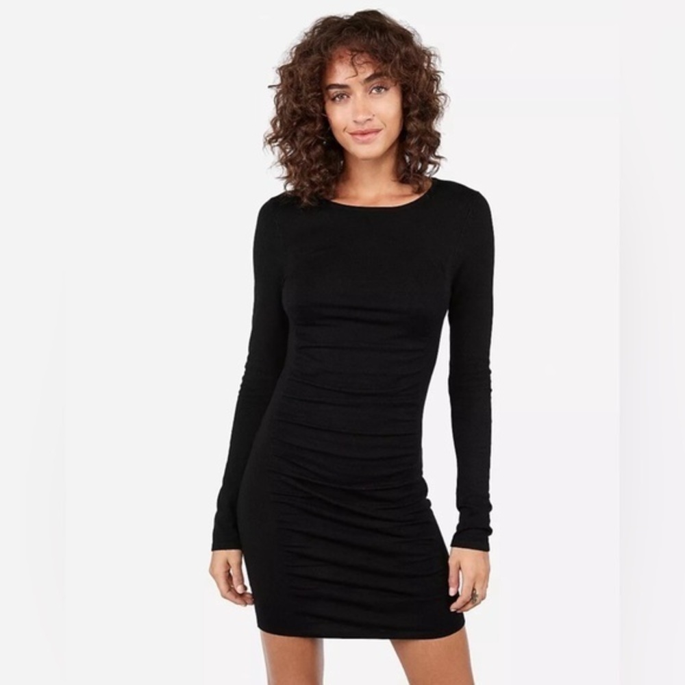 EXPRESS- Women’s Ruched Crew Neck Sweater Dress- Small